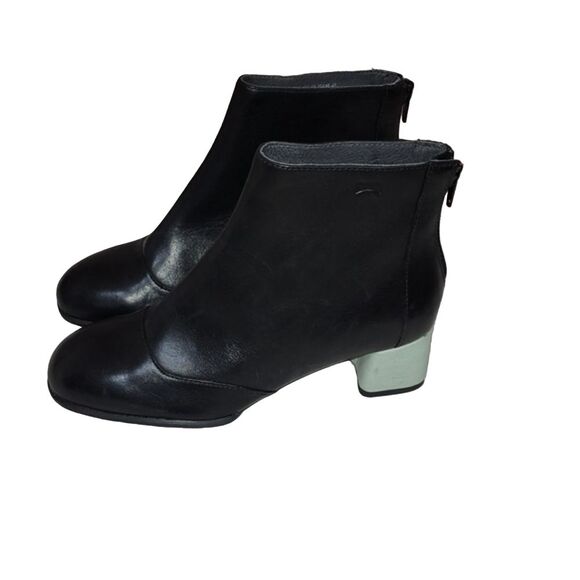 Camper Twins Black Booties Blue and Green Block‎ Heels Size 35 - Picture 2 of 16
